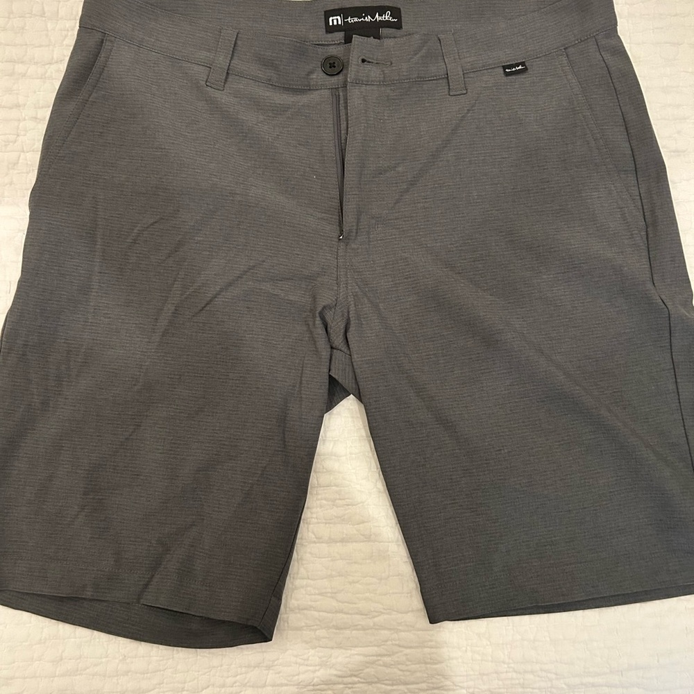 Travis Mathew Charcoal Flat Front Shorts